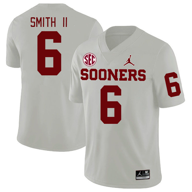 #6 Nigel Smith II Oklahoma Sooners 2024 SEC Conference College Football Jerseys-White